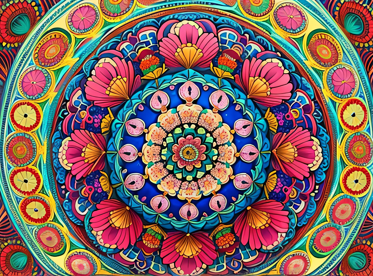 (linda mandala), absurdos, high resolution, ultra detalhado, extremamente detalhado, (ramo de flores:1.3), (Zentangle:1.2), (Geometric:1.2),(cores vibrantes),