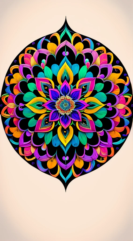 a colorful flower with a black background, colorful mandala, mandala art, lotus mandala, mandala ornament, super detailed color art, mandalas, rainbow gradient bloom, colorful intricate masterpiece, detailed art in color, intricate colorful masterpiece, mandalas, super detailed color art, psychedelic art style, intricate colorful, ornate flower design, vibrant high contrast coloring, multicolored vector art
