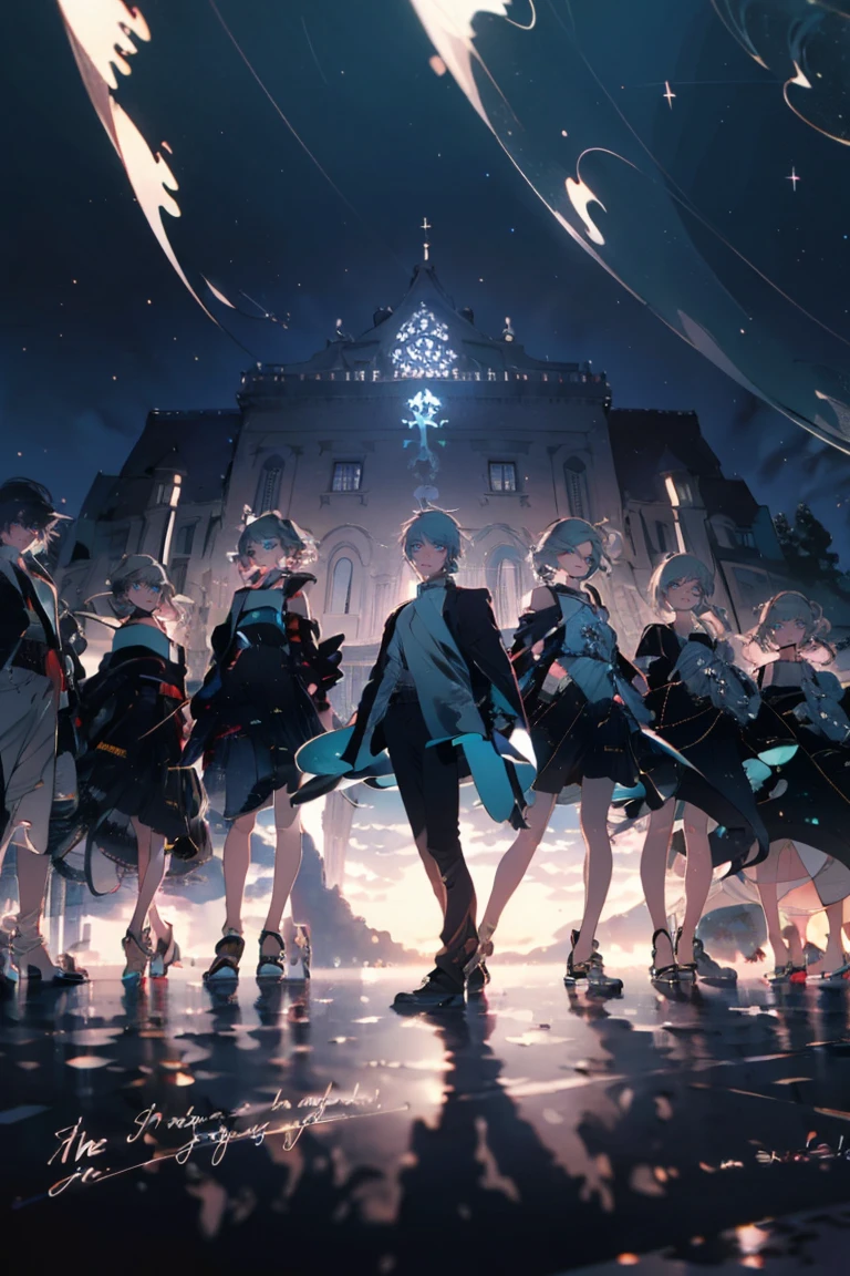 (Masterpiece:1.2, high quality), (pixiv:1.4), 1 man with short white hair. tall handsome man, Volumetric Lighting,backlight, night,