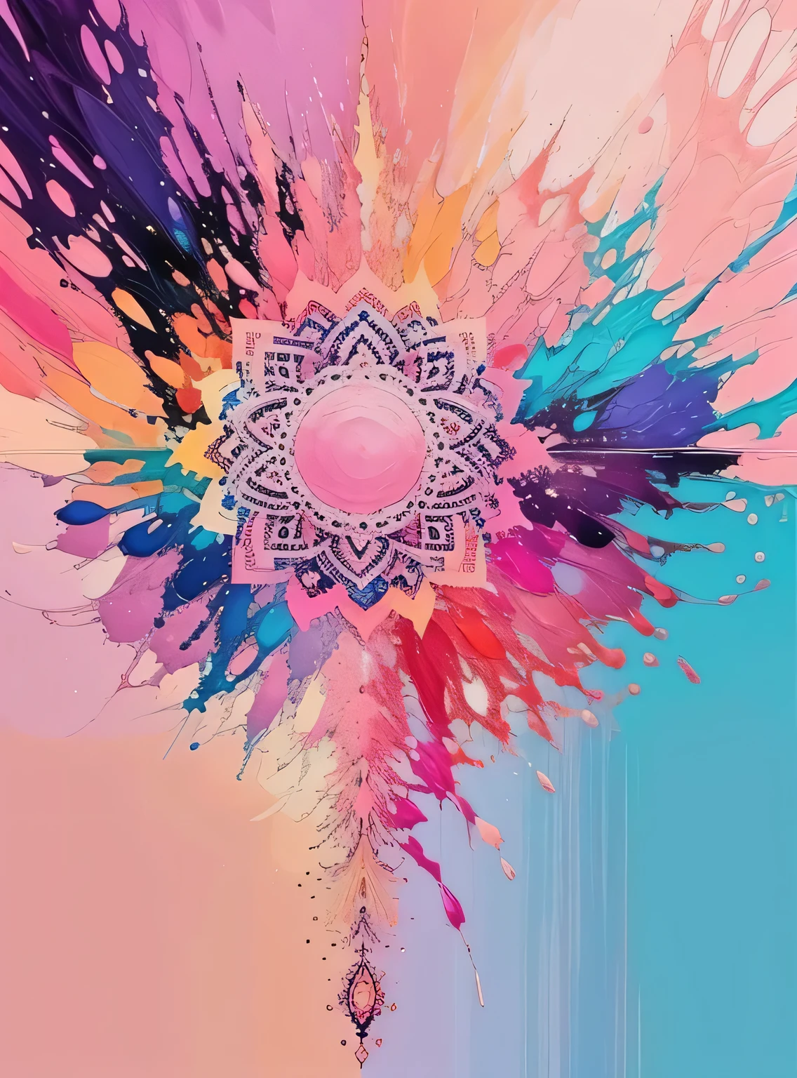 Lindo mandala, pink sky, estilo pop art e pintura misturada em impasto, blast,
Yang08k, Lindo, colorida,
obras-primas, maximum quality, melhor qualidade, arte oficial, Lindo and aesthetic,