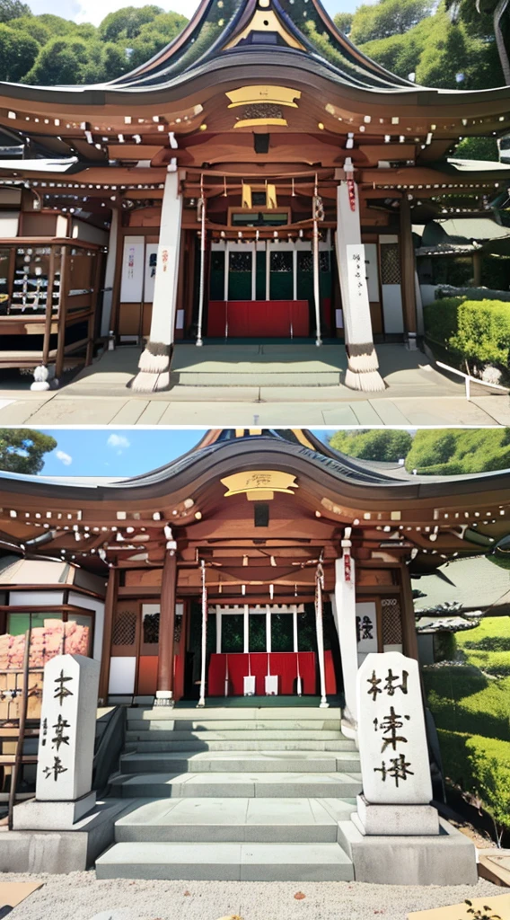 highest quality, super detailed, figure,
butterfly tongue house, outdoor, scenery, shrine, wood, Day, rope, Shimenawa, null, architecture, Grass, Day本architecture, building, realistic, photo background,文字なし,引きぎみ