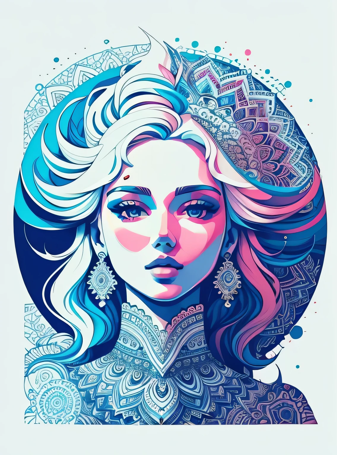Lindo mandala, white sky, estilo de arte pop, Yang08k,  Lindo,  colorida,
obras-primas, maximum quality, melhor qualidade, arte oficial, Lindo and aesthetic,