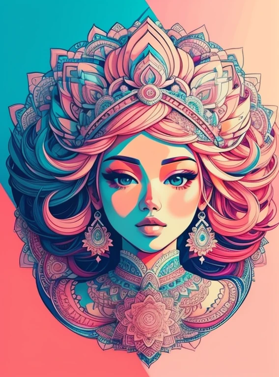 beautiful mandala, pink sky, pop art style, yang08k,  beautiful,  colorful,
masterpieces, top quality, best quality, official art, beautiful and aesthetic,