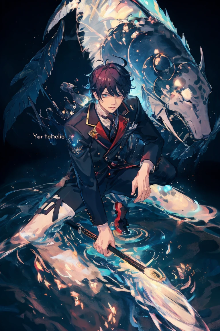 (Masterpiece:1.2, high quality), (pixiv:1.4), 1 man with short black hair. tall handsome man,