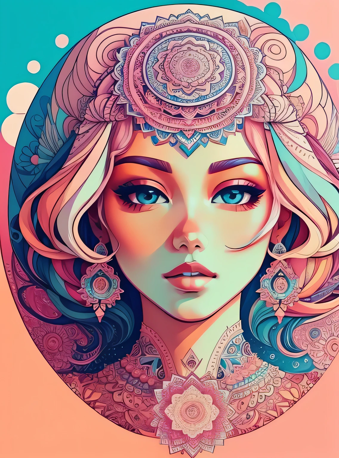Lindo mandala, pink sky, estilo de arte pop, Yang08k, Lindo, colorida,
obras-primas, maximum quality, melhor qualidade, arte oficial, Lindo and aesthetic,