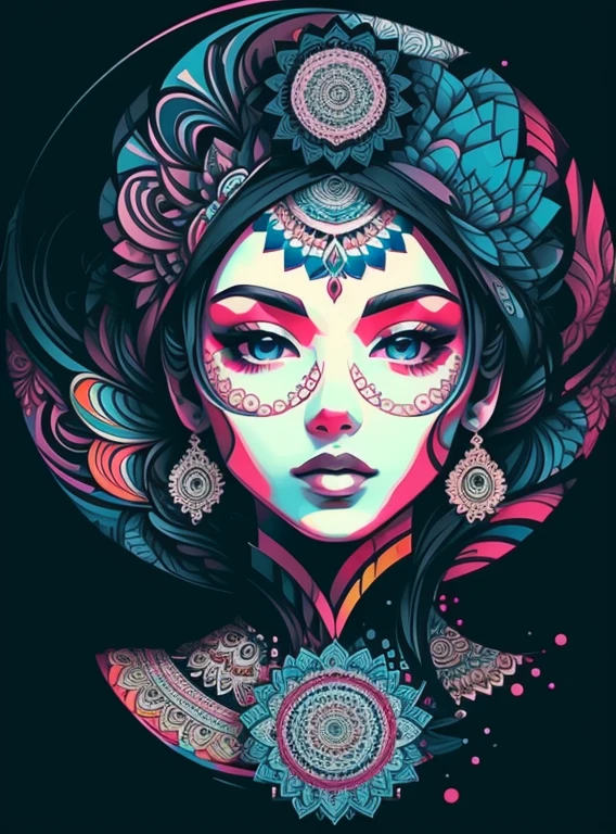 beautiful mandala, black sky, pop art style, yang08k, beautiful, colorful,
masterpieces, top quality, best quality, official art, beautiful and aesthetic,
