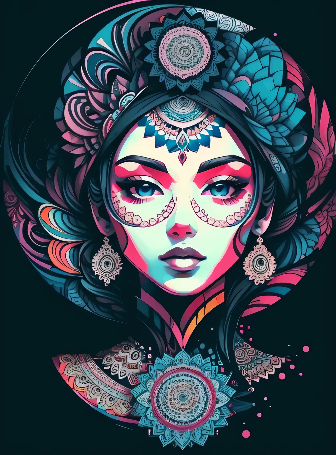 Lindo mandala, black sky, estilo de arte pop, Yang08k, Lindo, colorida,
obras-primas, maximum quality, melhor qualidade, arte oficial, Lindo and aesthetic,