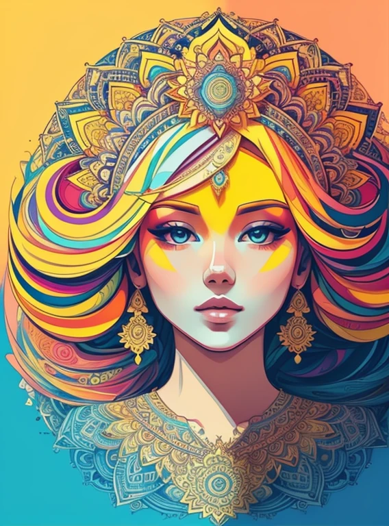 beautiful mandala, yellow sky, pop art style, yang08k, beautiful, colorful,
masterpieces, top quality, best quality, official art, beautiful and aesthetic,