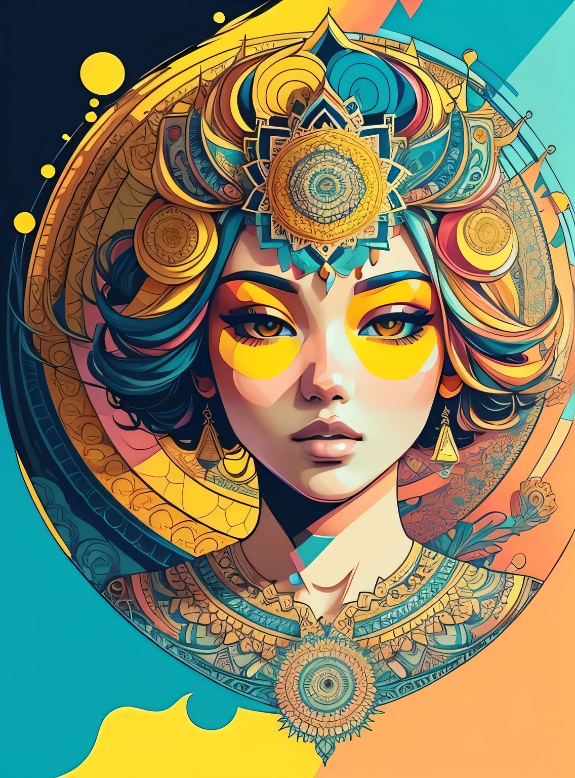 Lindo mandala, yellow sky, estilo de arte pop, Yang08k, Lindo, colorida,
obras-primas, maximum quality, melhor qualidade, arte oficial, Lindo and aesthetic,