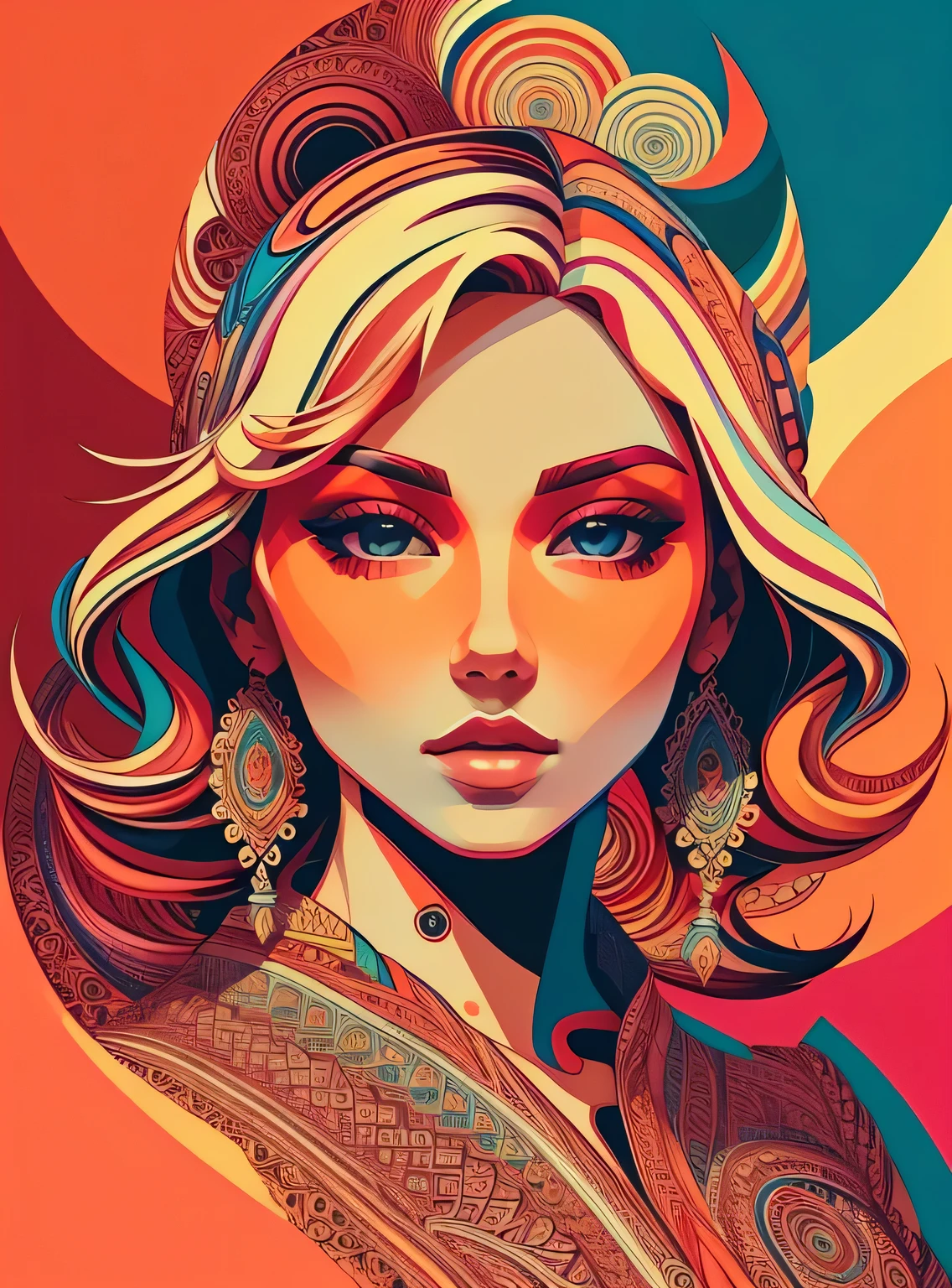 Lindo mandala, Red Sky, estilo de arte pop, Yang08k,  Lindo,  colorida,
obras-primas, maximum quality, melhor qualidade, arte oficial, Lindo and aesthetic,