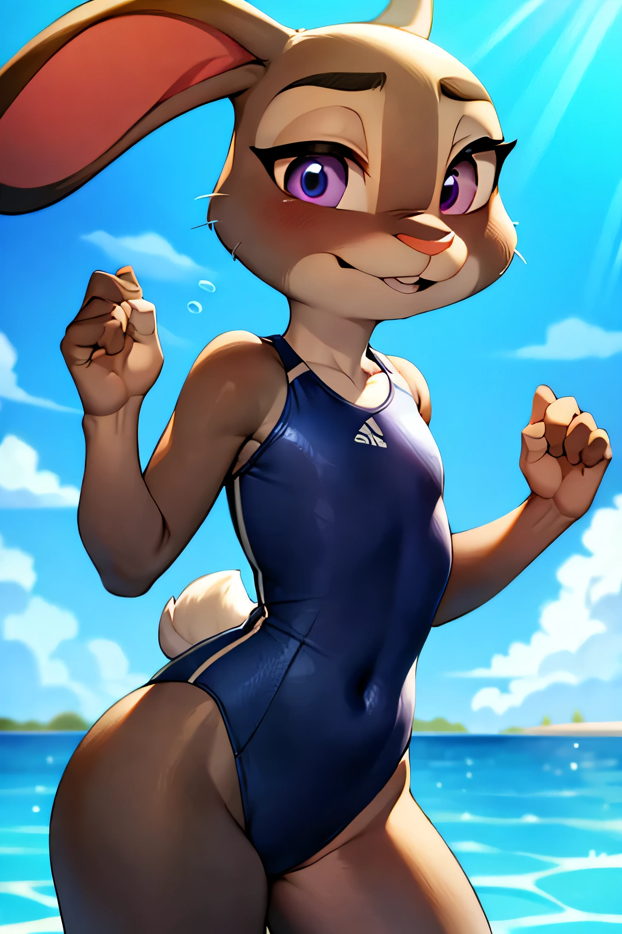 Judy hoops, swimming clothes