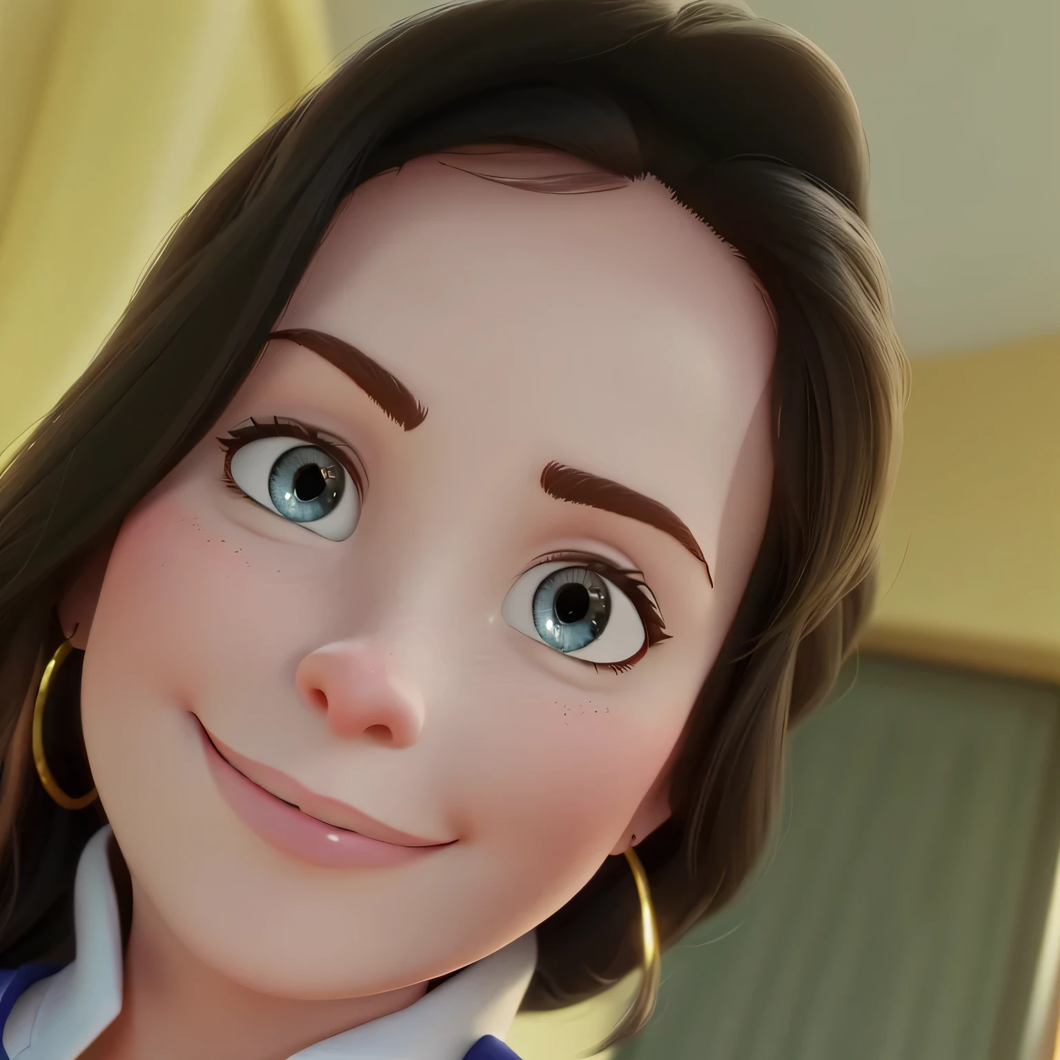 Uma mulher branca estilo disney pixar, alta qualidade, melhor qualidade