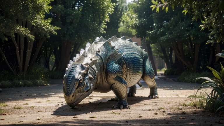 (best quality,high-res,ultra-detailed,masterpiece:1.2),vivid colors,light-filled scene,Rokar:1.1,giant reptile:1.1,metallic scales:1.1,shining armor:1.1,sunlight reflection:1.1,creature,landscape,sci-fi,portrait,landscape,the Xyron world,unique species
Note: Remember to adjust the strength of the keywords according to your desired output. The given prompt should include at least 5 different details to enhance the image generation process.