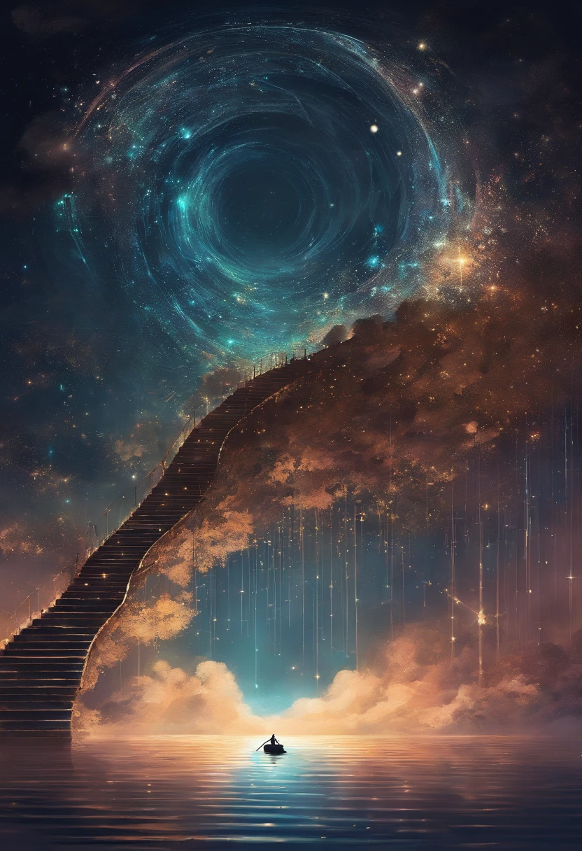 Really pretty, as if navigating among the stairs, sometimes tranquil in a boat through the starry dark ocean of the space as if it had water and sometimes in spiral dream with this small particules of light. In the wings of an angel