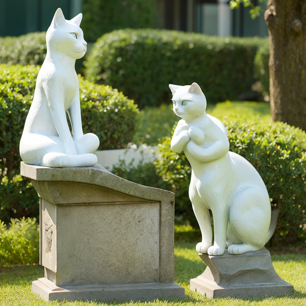A cute beckoning cat statue