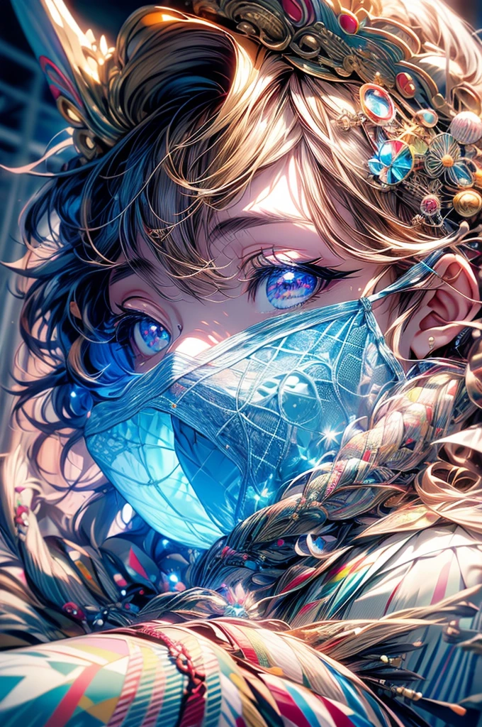 masterpiece, 最high quality, high quality, High resolution, high qualityのテクスチャ, high qualityの影, high detail, beautiful details, finely, Highly detailed CGI, fine texture, realistic representation of cat, Mysterious, colorful , bid, cinematic light, side light, Lens flare, ray tracing,tailed beautiful bid muzzle, finely美しく繊細な目,