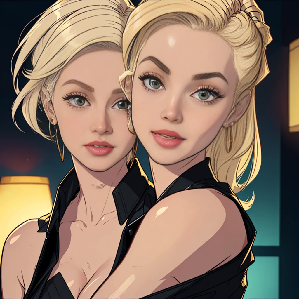 (best quality,4k,8k,highres,masterpiece:1.2),ultra-detailed,(realistic,photorealistic,photo-realistic:1.37),portrait of european girl,(beautiful,attractive,striking) face,(upper body,shoulders),(hair,locks) falling over one eye,(medium sidecut),(blonde,light-colored) hair,sharp focus,(black,business) suit, (elegant,formal),(confident,graceful),subtle smile, (piercing,intense) eyes, (delicate,feminine) features,(vivid,eye-catching) colors,sleek and professional appearance,vibrant lighting, (soft,subtle) shadows,subtle hint of (warm,golden) tone,studio setting