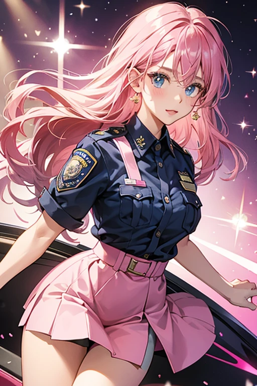 Police officer; pink; glitter; girlie