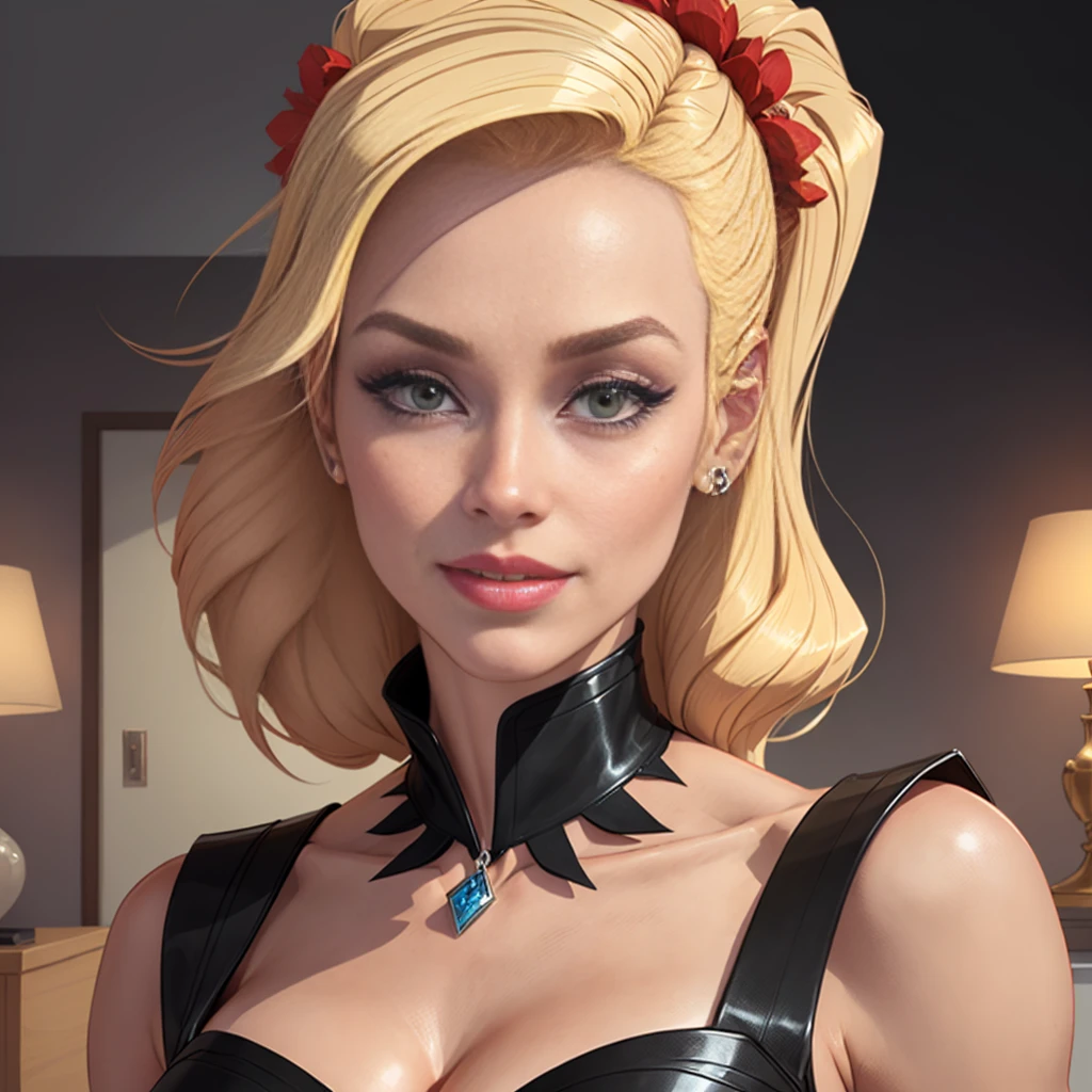 (best quality,4k,8k,highres,masterpiece:1.2),ultra-detailed,(realistic,photorealistic,photo-realistic:1.37),portrait of european girl,(beautiful,attractive,striking) face,(upper body,shoulders),(hair,locks) falling over one eye,(medium sidecut),(blonde,light-colored) hair,sharp focus,(black,business) suit, (elegant,formal),(confident,graceful),subtle smile, (piercing,intense) eyes, (delicate,feminine) features,(vivid,eye-catching) colors,sleek and professional appearance,vibrant lighting, (soft,subtle) shadows,subtle hint of (warm,golden) tone,studio setting