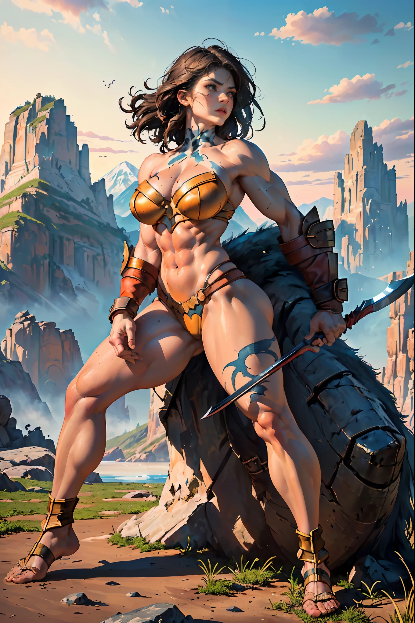 anime art of a couple hugging in front of a campfire, fofosexyrobutts, Lit from behind, Powerful girl, inspired by Masamune Shirow, lit from below, epic color illustration, side lit, highly detailed exquisite fanart, beautiful comic art, sww version, inspired by Rob Liefeld, commission for high resolution, Cammy, the woman is tall and muscular, mulher extremely muscular, extremely muscular,