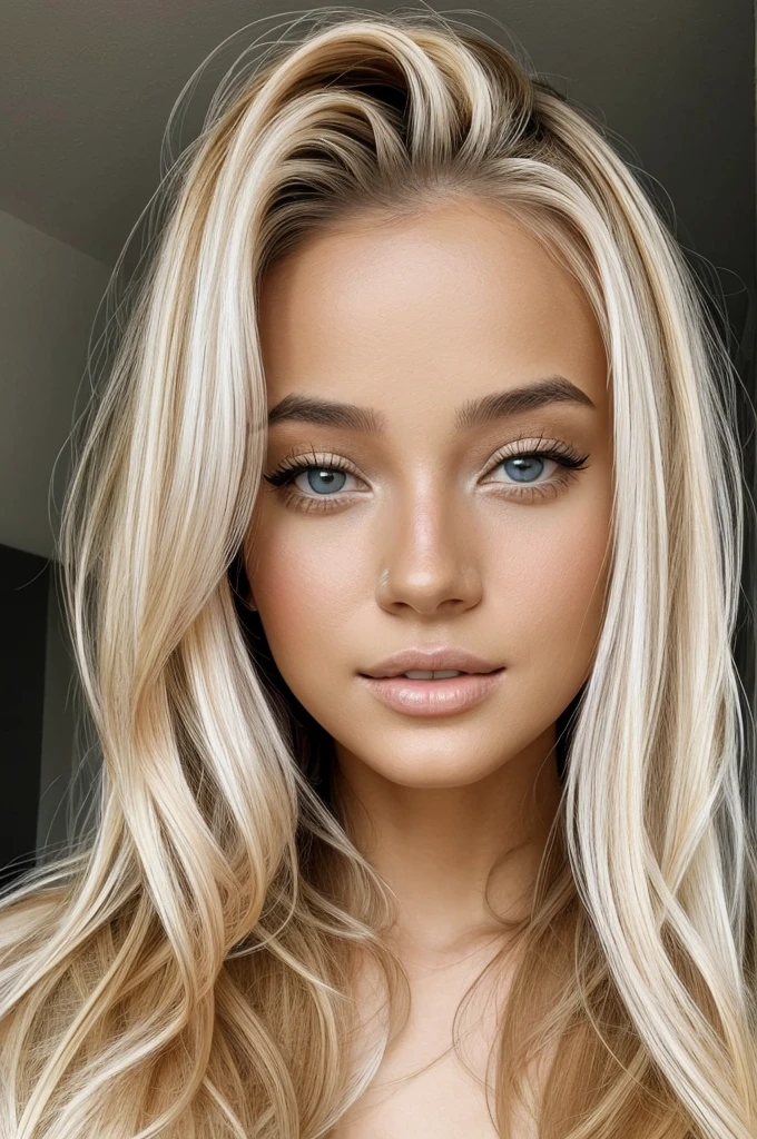  a beautiful woman, blonde hair,