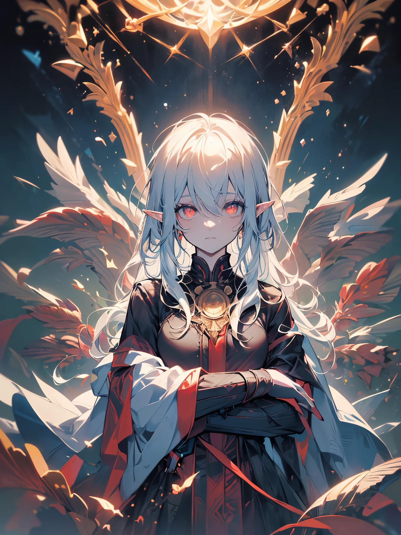 ((best resolution, High definition, foto de cinema, retrato de dark mago, retrato profissional mostrado o corpo inteiro, poster de personagem sombrios)), there is a anime style man with white hair and a dark cape shirt moviment, full body walking, a portrait of a male half elf, portrait of a young half elf high wizard, a male elf, male elf ranger, half elven male, epic portrait, fantasy symmetrical portrait, full body character portrait, a portrait of an dark elf, (((dark high wizard mage, olhos semi cobertos, glowing eyes))), corpo inteiro