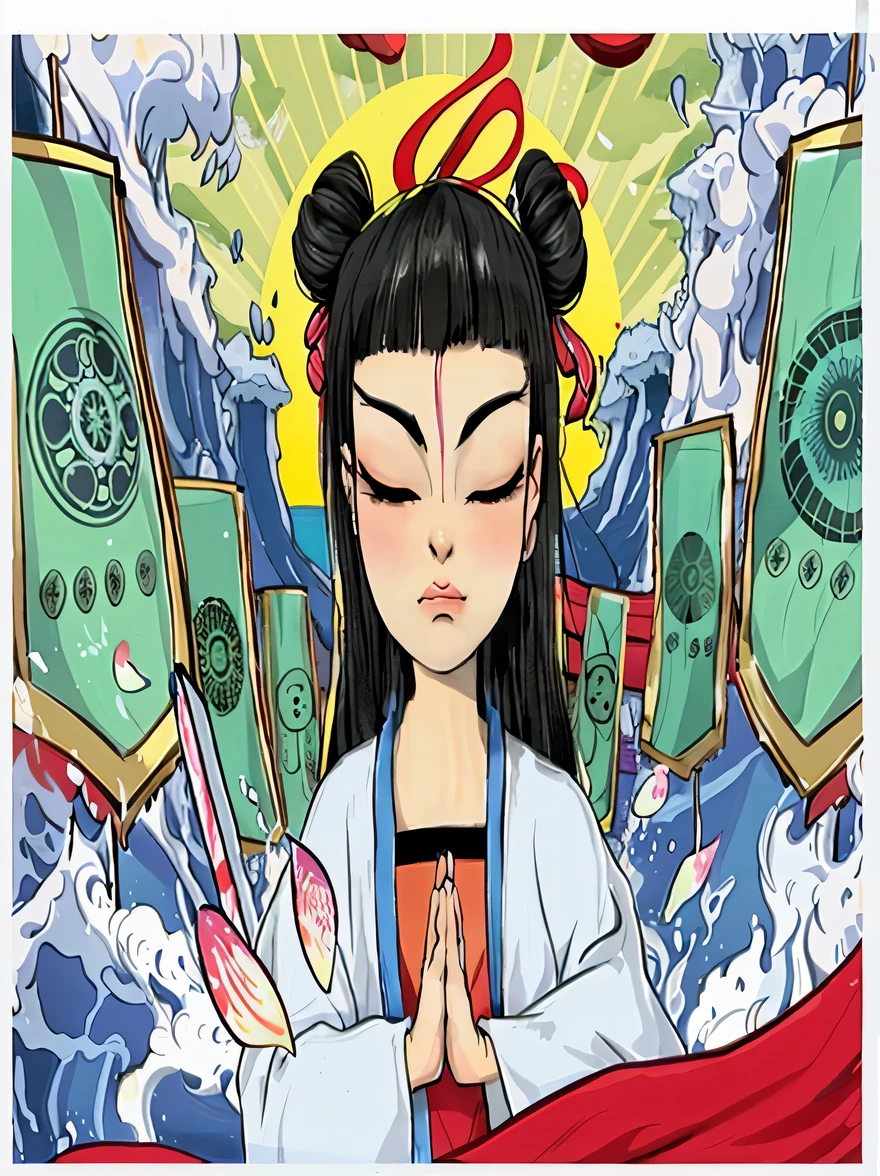 anime character existith a red scarf and a blue and existhite background, Japan cartoon style, Mulan portrait, inspired by Rumiko Takahashi, Nezuko, Inspired by land aircraft, Amaterasu, Inspired by Yumeji Takehisa, Akira in Chinese Mythology, artexistork in the style of z.exist. arrive, Inspired by Chen Jiru