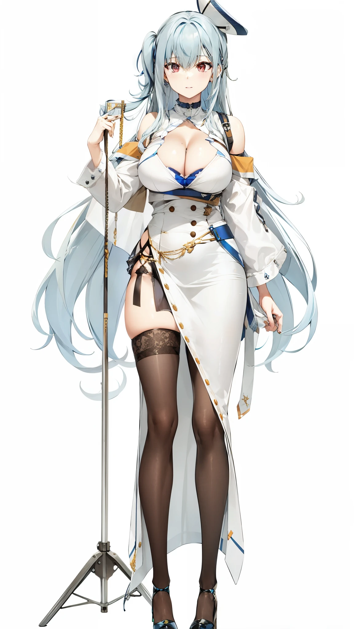 blue hair， girl，Big breasts
