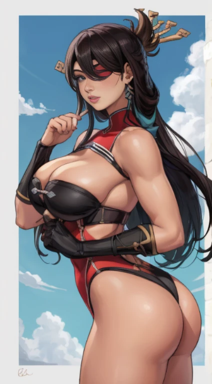 Obra-prima estilo beidou , Realistic, cara bonito, (imagem real, detalhes intrincados, profundidade de campo), (1girl, sozinho), compor, separated-lips, altamente detalhado, rosto perfeito, voluptuoso, girl athletic body, muscula, , massive breasts, big ass, curvy 
(Seios enormes:1.4),ultra detailed eyes and face, sexy girl