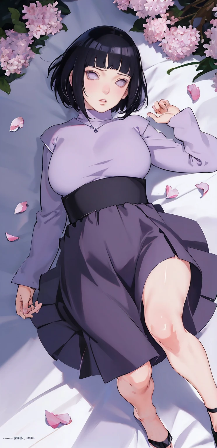  source_anime,intricate details, anime screencap, official style, 1girl, 1male, sex, nemu, purple hair, green eyes, looking at viewer, simple background, frontal view, black kimono, white sash, long sleeves, expressionless, mature woman, short skirt, kneeling, white socks, full body, sitting, choker