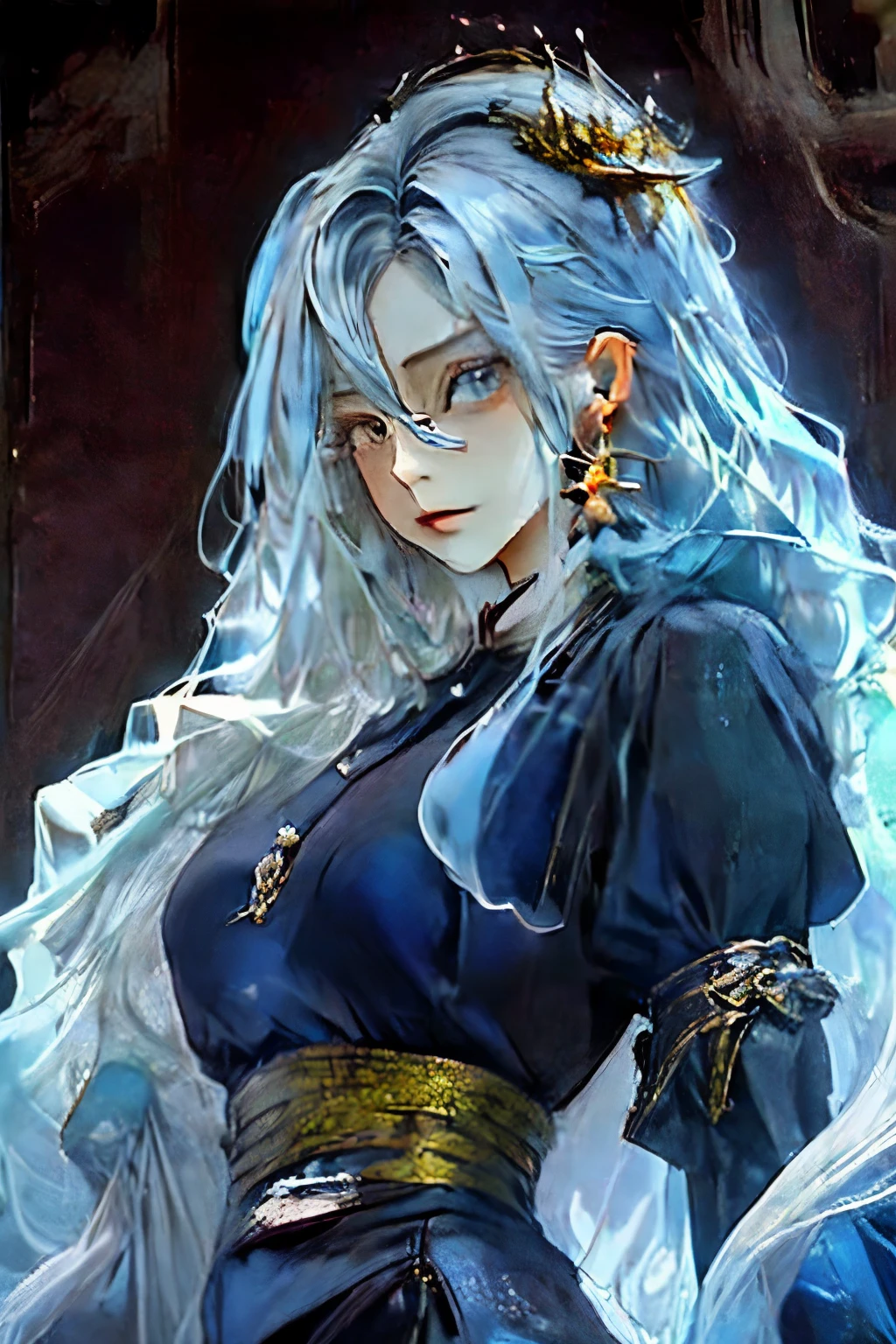 Anime girl wearing blue clothes，blue hair and blue clothes, flowing magic robe, ((beautiful fantasy queen)), Astral Witch Clothes, full body xianxia, Beautiful celestial mage, heise jinyao, beautiful fantasy queen, jellyfish priestess, Cotton Cloud Mage Robe, ethereal essence, Gorgeous flowing robe, flowing hair and gown
