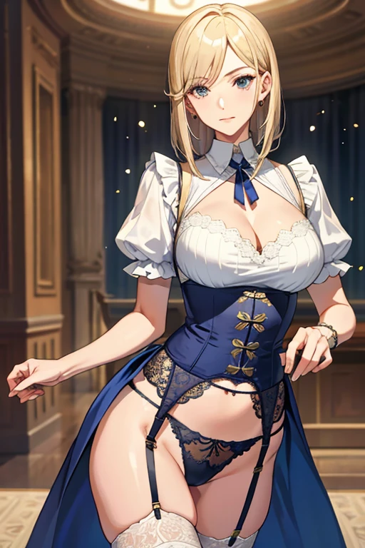 garter belt、beautiful mature woman、Upper body