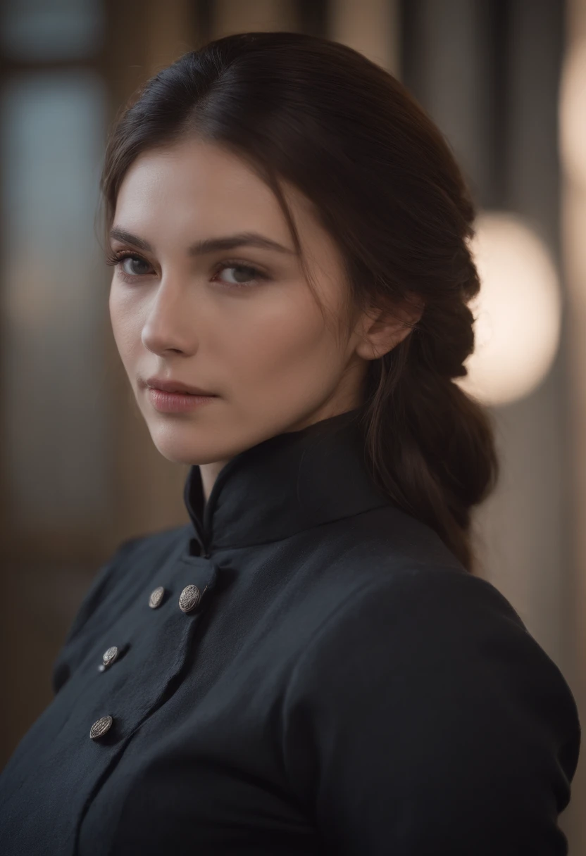 (8K, meilleure qualité, chef-d'œuvre:1.2), (photoréaliste:1.4), Photo brute, meilleure qualité, ultra haute résolution, meilleure ombre, (corps entier:1.4), Une femelle aux cheveux courts, Armure japonaise, épée de samouraï, Un environnement époustouflant à grande échelle, horreur, Horreur sombre, Caractéristiques du visage très détaillées, Beau visage impeccable, Des yeux parfaits