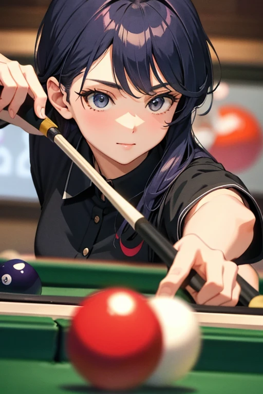 Beauty、billiards、Hit the ball、hustler、close up of face