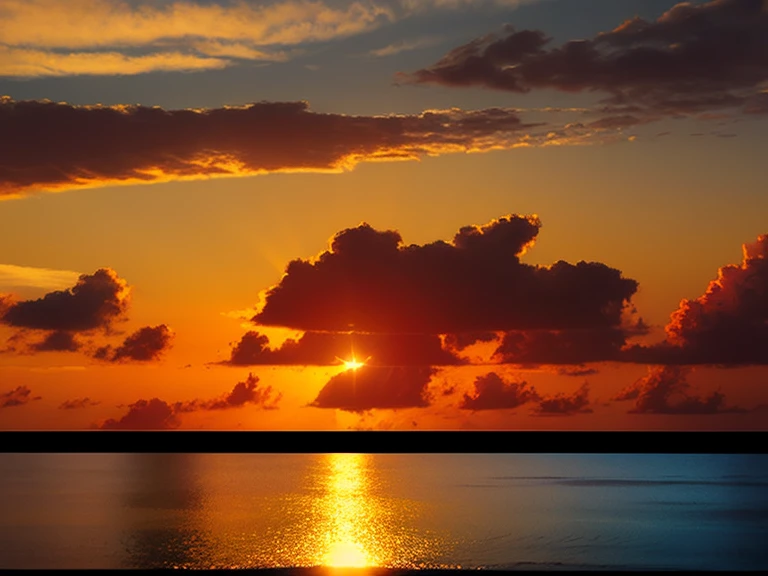 landscape, summer, sunset, Okinawa Prefecture, Ocean, unmanned, beach, no one, Hot weather, sunset, HD detail, ultra detail, movie, hyper realism, soft light, Deep focus bokeh, ray tracing, Art Station Pixiv Gees, makoto shinkai, germ of art