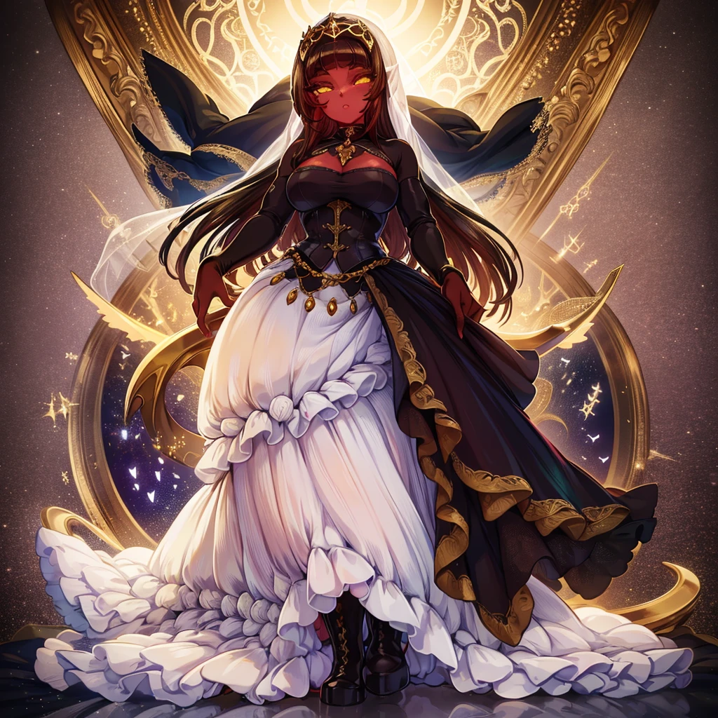 full body of a woman in a dress with a veil, feet together, standing feet together, militar boots, beautiful fantasy maiden slave warrior, beautiful fantasy art portrait, fantasy victorian art, medieval fantasy art, beautiful and elegant queen Roxxane, portrait of queen of light, fantasy portrait art, gothic fantasy art, a beautiful fantasy empress, ((white background)) hands on hips
