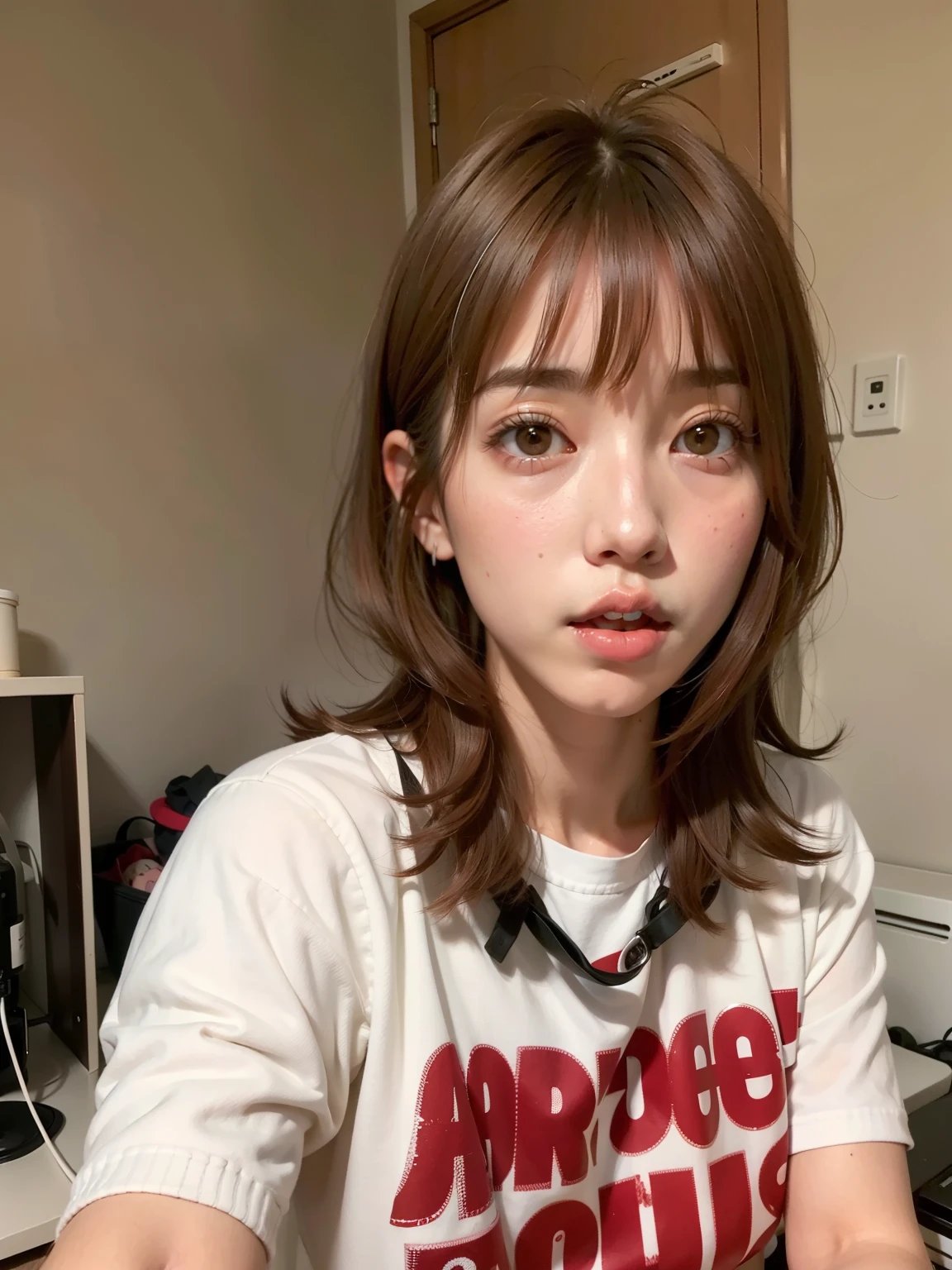 hay una mujer con una camisa blanca y una camisa roja, el corte de hime, Lalisa Manobal, neat hair con flequillo, con flequillo, Lalisa Manoban de Blackpink, flequillo esponjoso, Jinyoung Shin, ulzzang, Con pelo corto, joven y adorable rostro coreano, con flequillo completo, peinado de corte hime blanco, Young cute pale asian face