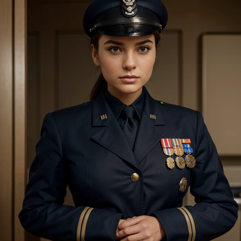 Please create an original military navy uniform stylized as an world war II uniform
