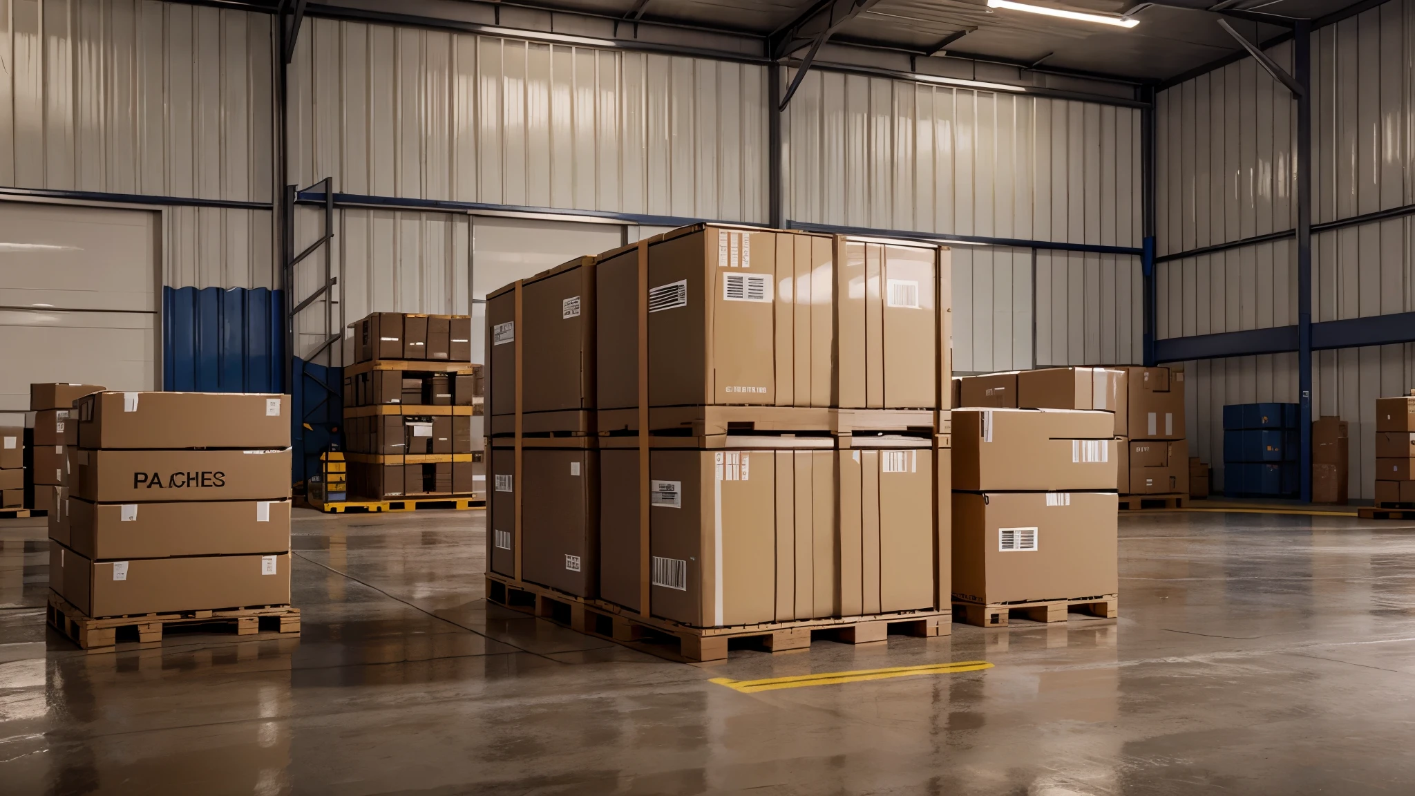 cargo, pallet, warehouse, realistic, hyper details, 8k