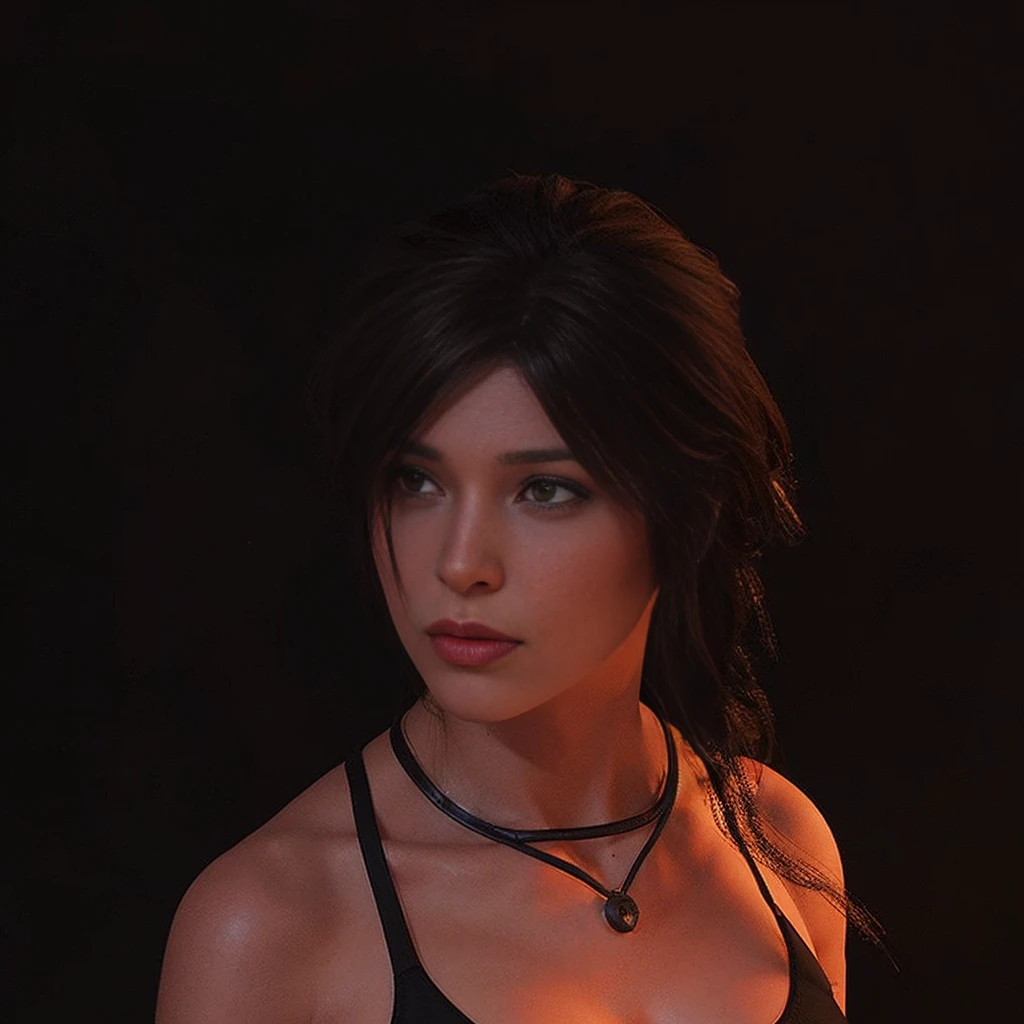 (melhor qualidade,4k,alto,parte mestre:1.2),ultra-detalhado,(realista,fotorrealista,fotorrealista:1.37),Lara Croft,olhos bonitos detalhados,detailed lips and face,Physically based rendering,postura forte e confiante,Traje Tomb Raider,parkour action,atmosfera aventureira,ancient ruins in the background,treasure hunt adventure,3D rendered illustration,cores vivas,movimentos furtivos,expressive facial expressions,Exotic location,retrato profissional,action-packed,dynamic composition,sharp focus,mysterious lighting,ambiente altamente detalhado,Efeito bokeh,intensidade emocional, serious expression