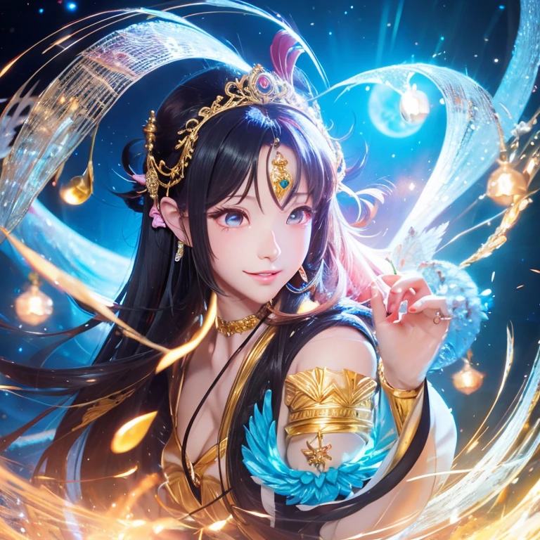 anime illustration,creation、the goddess of music、