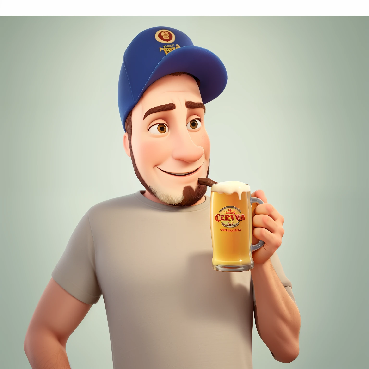 there is a man holding a mug of cerveja in his hand, drinking cerveja, drinking a cerveja, man drinking cerveja, holding cerveja, cerveja, holding a cerveja, Sidra - Homem, cidra-homem, twitch streamer / jogador ludwig, holding a cerveja!!, holding a mug of cerveja, adesivo de telegrama, cerveja advertisement, people drinking cerveja, arte digital, mas foto