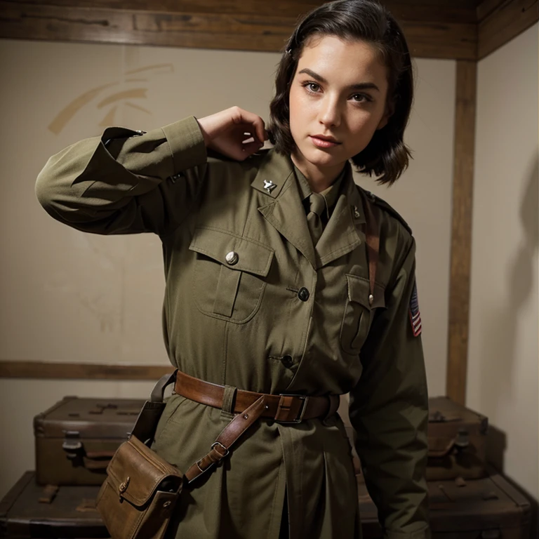 Please create an original world war II combat uniform stylized as a 1940s uniform