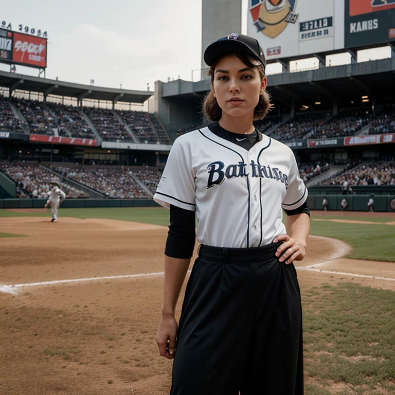 Please create an original designed baseball uniform stylized as a 1940s uniform, white and black