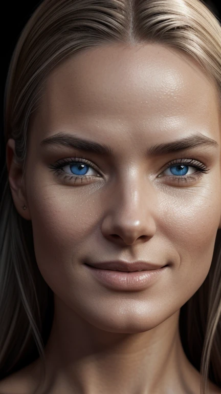 norwegian woman, smiling, skin pores, dramatic lighting, ambient occlusion, high level of detail, intricate skin details, skin imperfections, beautiful face and fascinating eyes, sharp details, hyper realistic, sharp focus, perfect detailed anatomy , (((full body))), perfect detailed face, Perfect details, gray eyes, Octane rendering, 8k, masterpiece, Top quality.