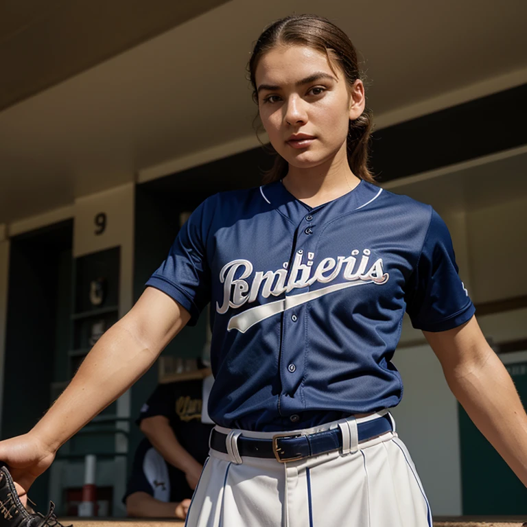 Maggie Rogers wearing a baseball cap dressed lightly in a stadium smiling