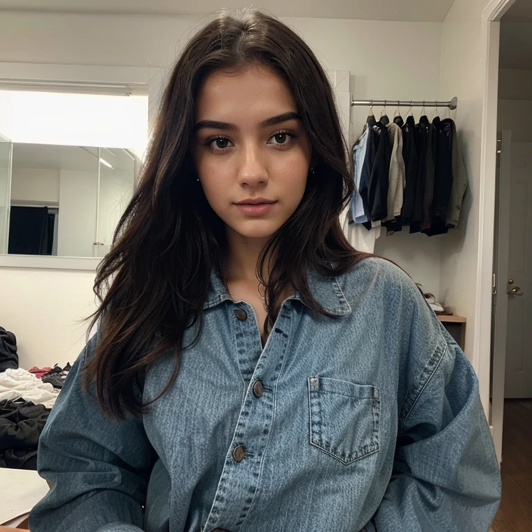 Instagram photo of a 20-year-old woman posing with clothes