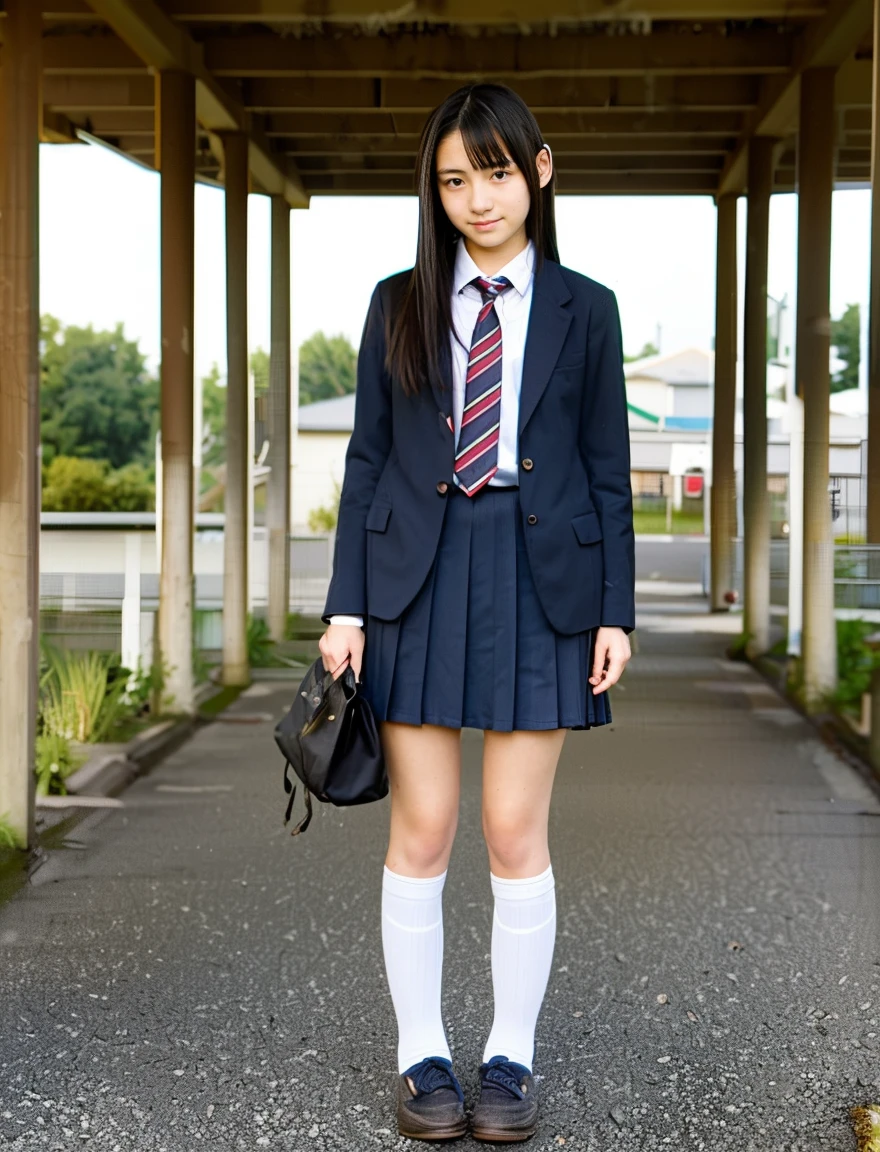 japanese school uniform、high school girl、Unfaithful rotten look、17 years old、7 head and body、Everyone is not on good terms、