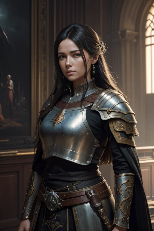 modelshoot style, (extremely detailed CG unity 8k wallpaper), full shot body photo of the most beautiful artwork in the world, medieval armor, professional majestic oil painting by Ed Blinkey, Atey Ghailan, Studio Ghibli, by Jeremy Mann, Greg Manchess, Antonio Moro, trending on ArtStation, trending on CGSociety, Intricate, High Detail, Sharp focus, dramatic, photorealistic painting art by midjourney and greg rutkowski