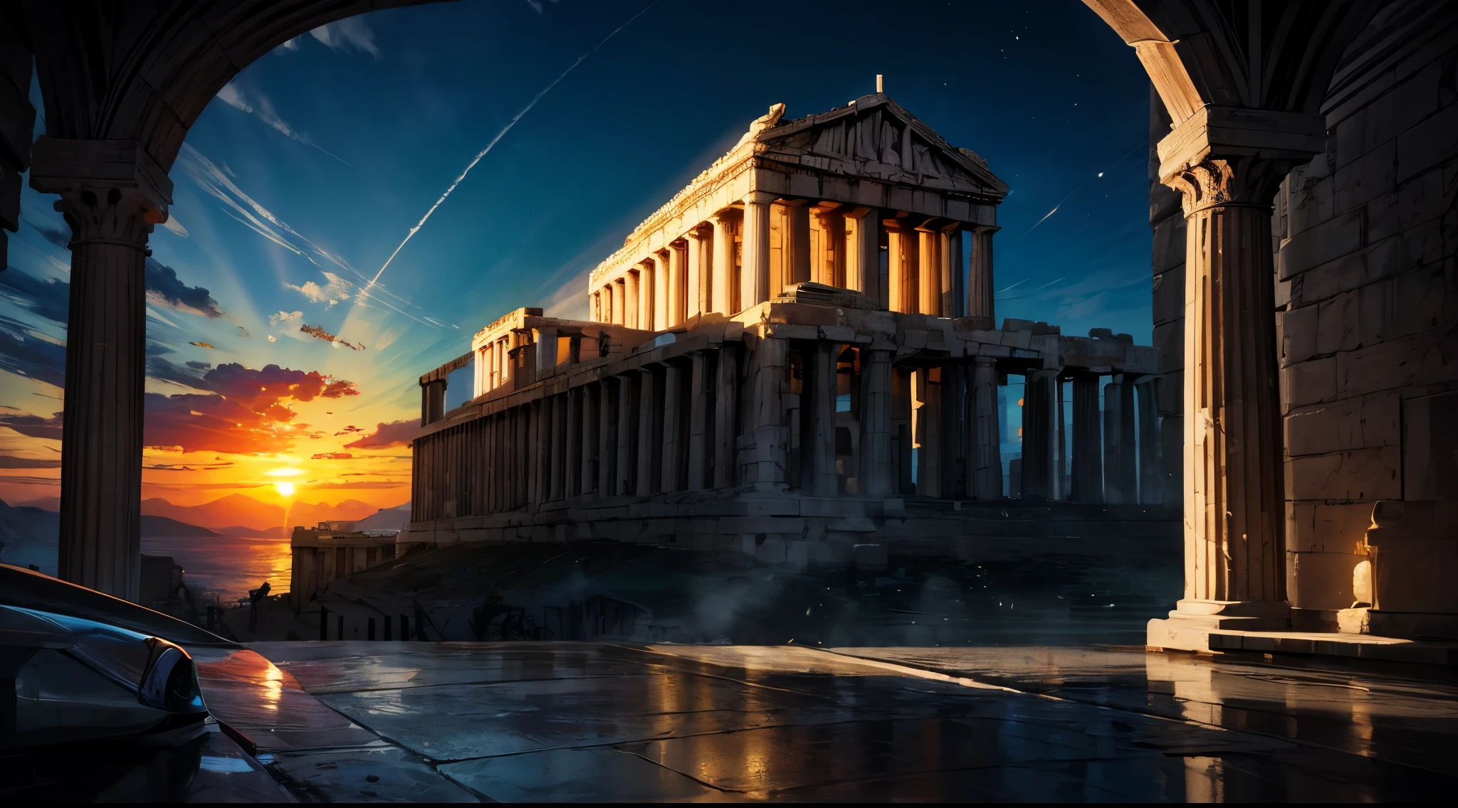 Acropolis,marble,Ancient ruins,panoramic,arquitetura impressionante,Impressive column,Parthenon,majestic statue,beautiful blue sky,Vibrant sunset,wonderful details,classical beauty,dramatic lighting,sense,艺术masterpiece,The atmosphere is lively,iconic monument,Homem-Imponente,The greatness of ancient Greece,Astonishing,commemorative,proportional harmony,cultural heritage,Iconic symbols,eternal beauty,迷人的panoramic,exquisite craftsmanship,surprised tourists,mythical atmosphere,Shocking sense of history,Splendid marble sculptures,Exquisite details,Architectural marvel,beautiful scenery,令人惊叹的beautiful scenery,arquitetura impressionante. (best quality,4K,8k,high resolution,masterpiece:1.2),Super detailed,(realist,fotorrealist,fotorrealist:1.37),human development report,ultra high definition,studio lighting,Ultra-fine paint,sharp focus,Physically based representation,professional,bright colors,Bokeh,iconic photography, architectural photography